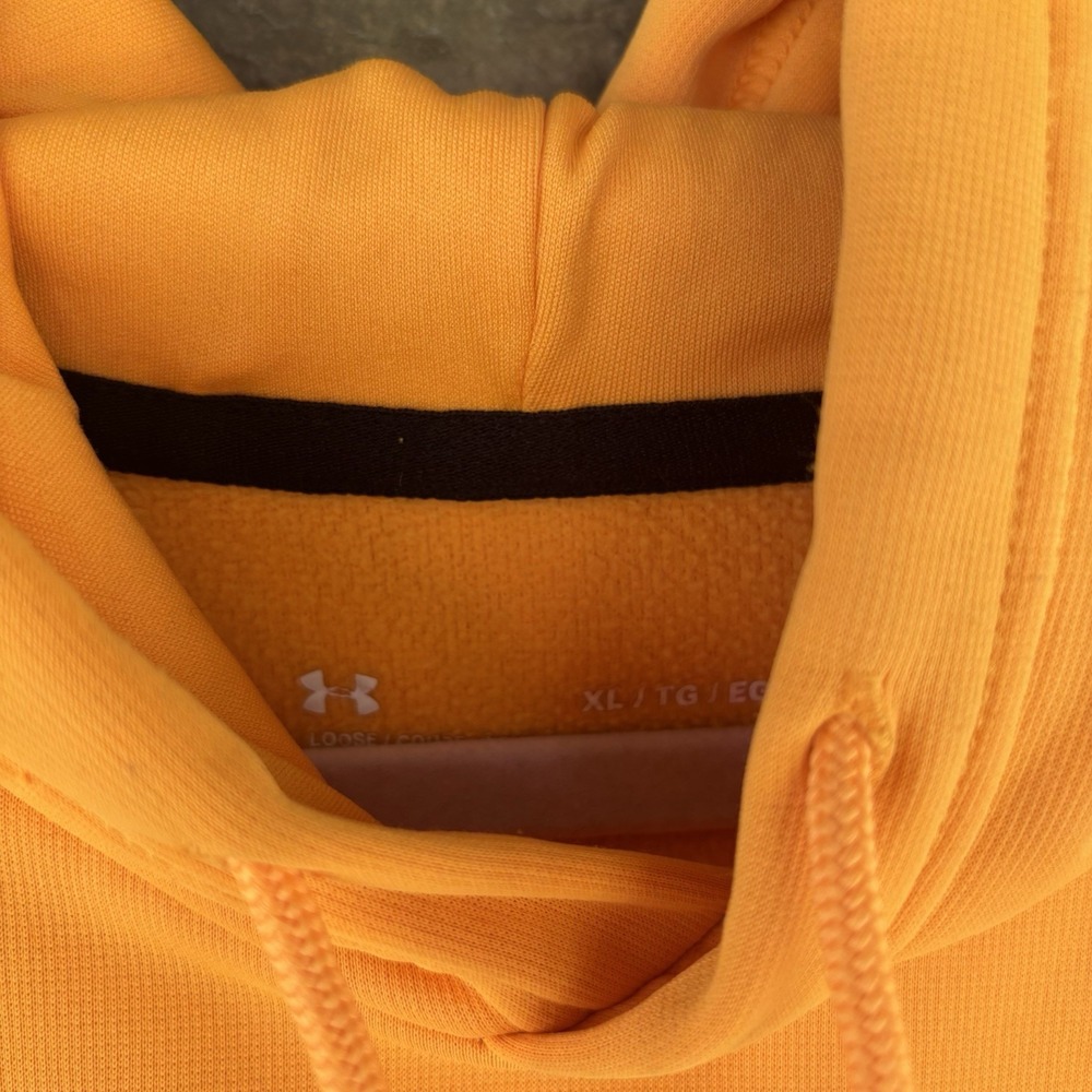 Under Armour Men's Armour Fleece Hoodie‎ Big Logo Sz X-Large  Loose Omega Orange - Picture 5 of 5
